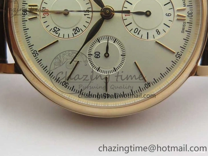 MIROTIME 0220 Efficient Portofino Chrono RG ZF 1:1 Best Edition White Dial on Brown Leather Strap A 7151